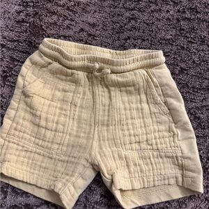 Zara Cream Textured Shorts